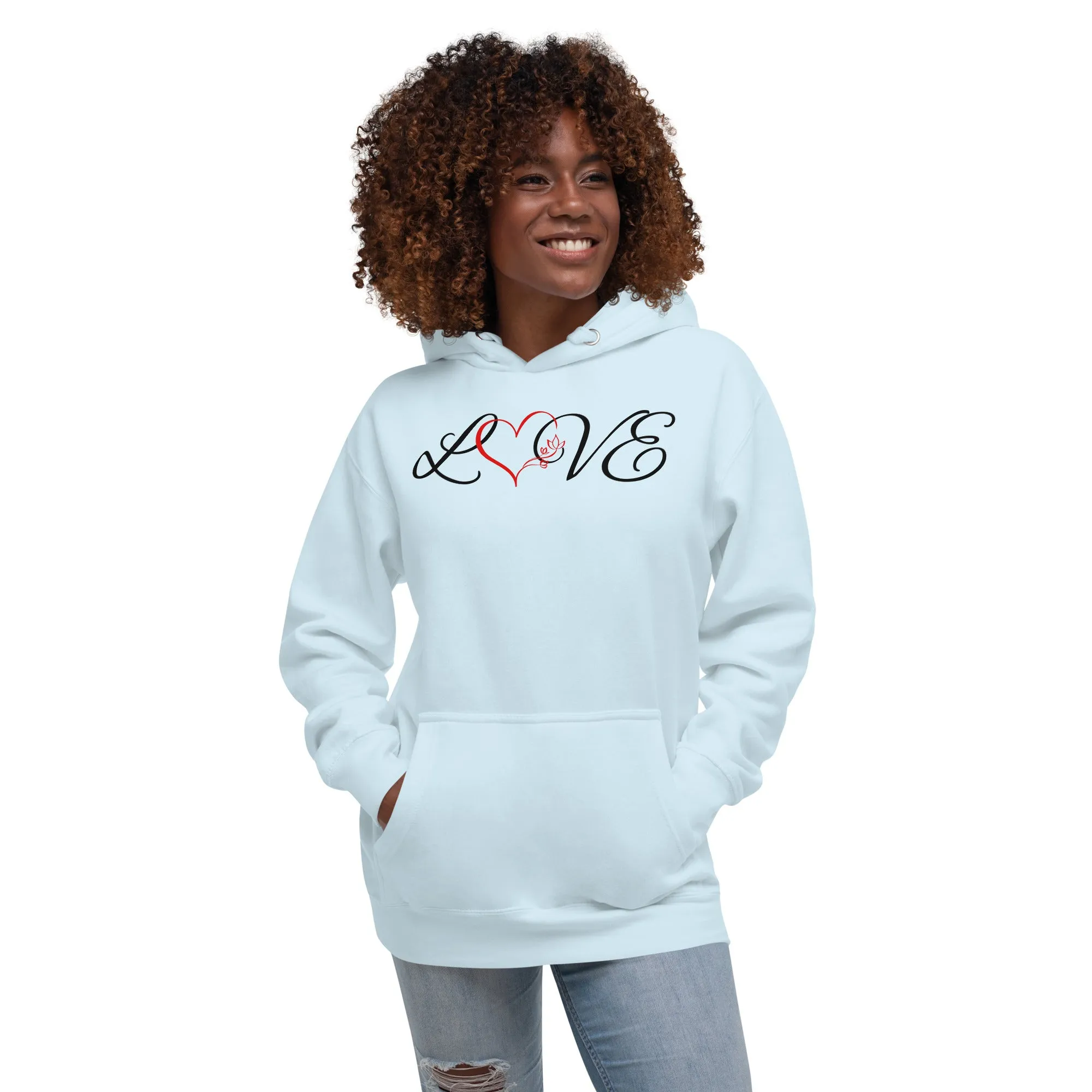 Love Red Heart - Unisex Hoodie, comfy, cozy, soft, cute, fun