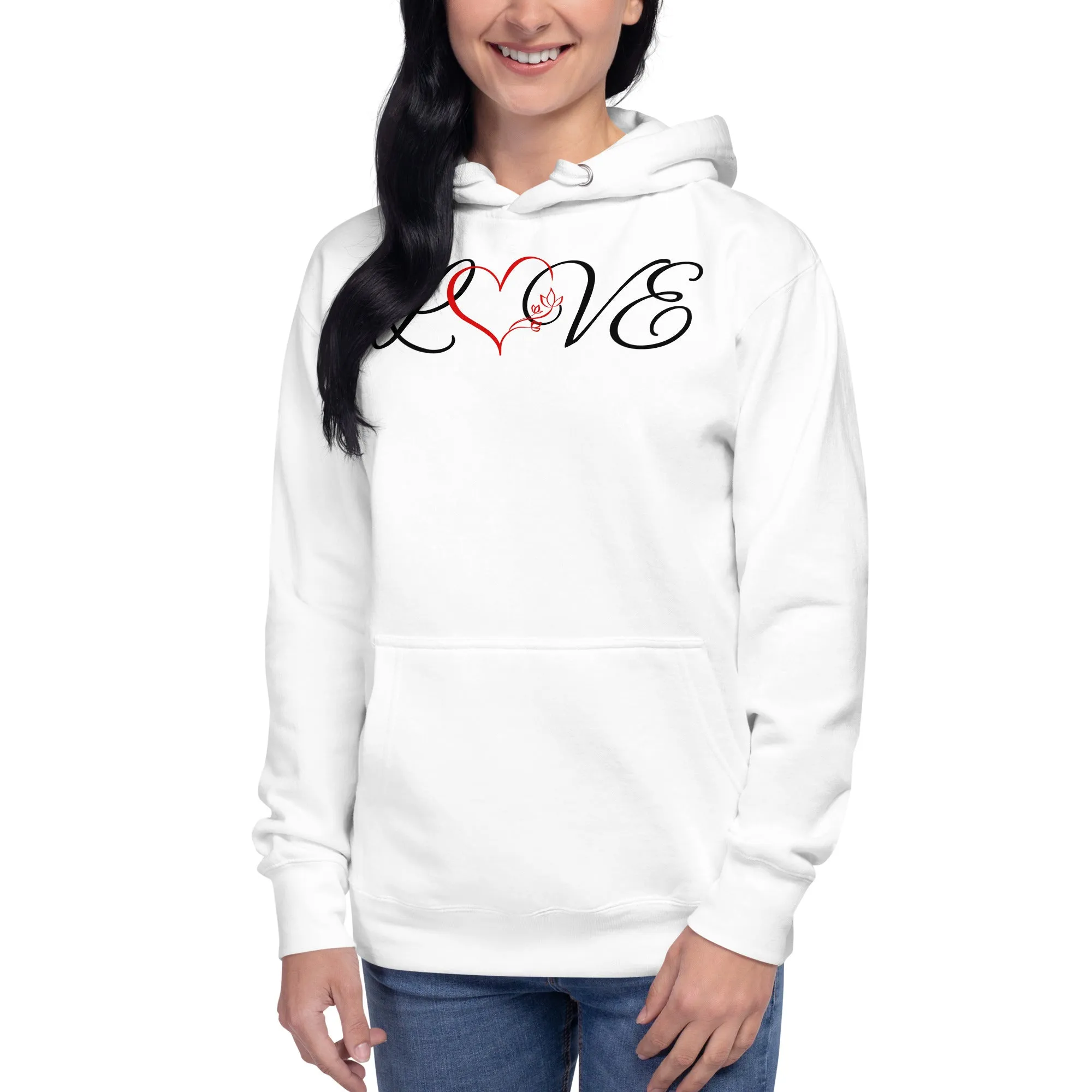 Love Red Heart - Unisex Hoodie, comfy, cozy, soft, cute, fun