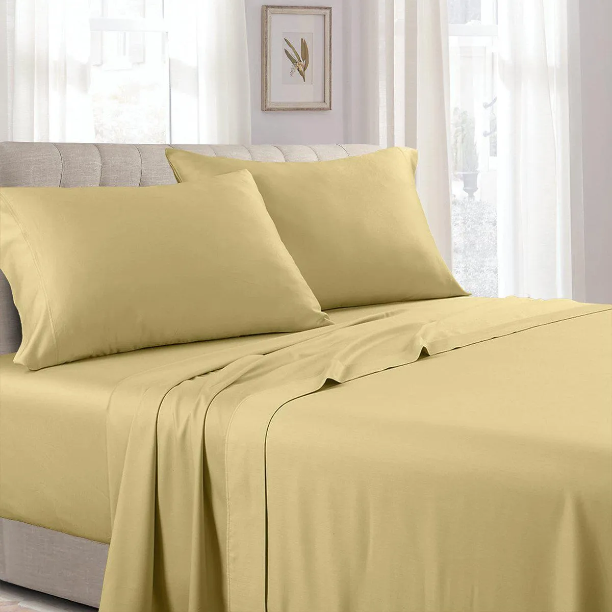 Luxury Pure Cotton 600 Thread Count Sheets Solid Bed Sheets Set