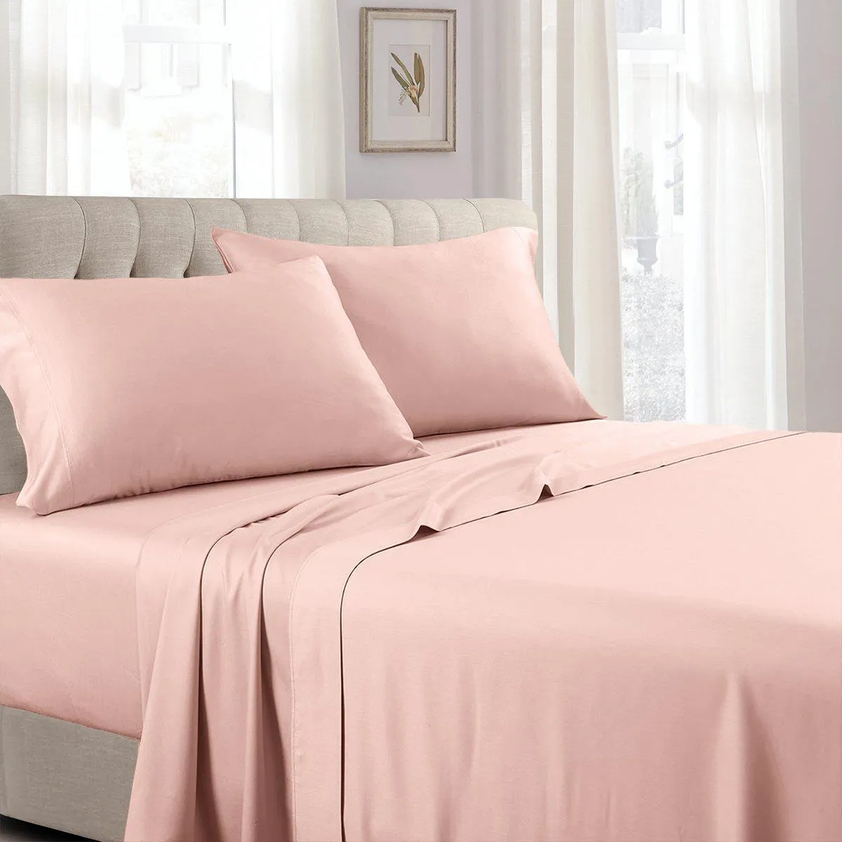 Luxury Pure Cotton 600 Thread Count Sheets Solid Bed Sheets Set