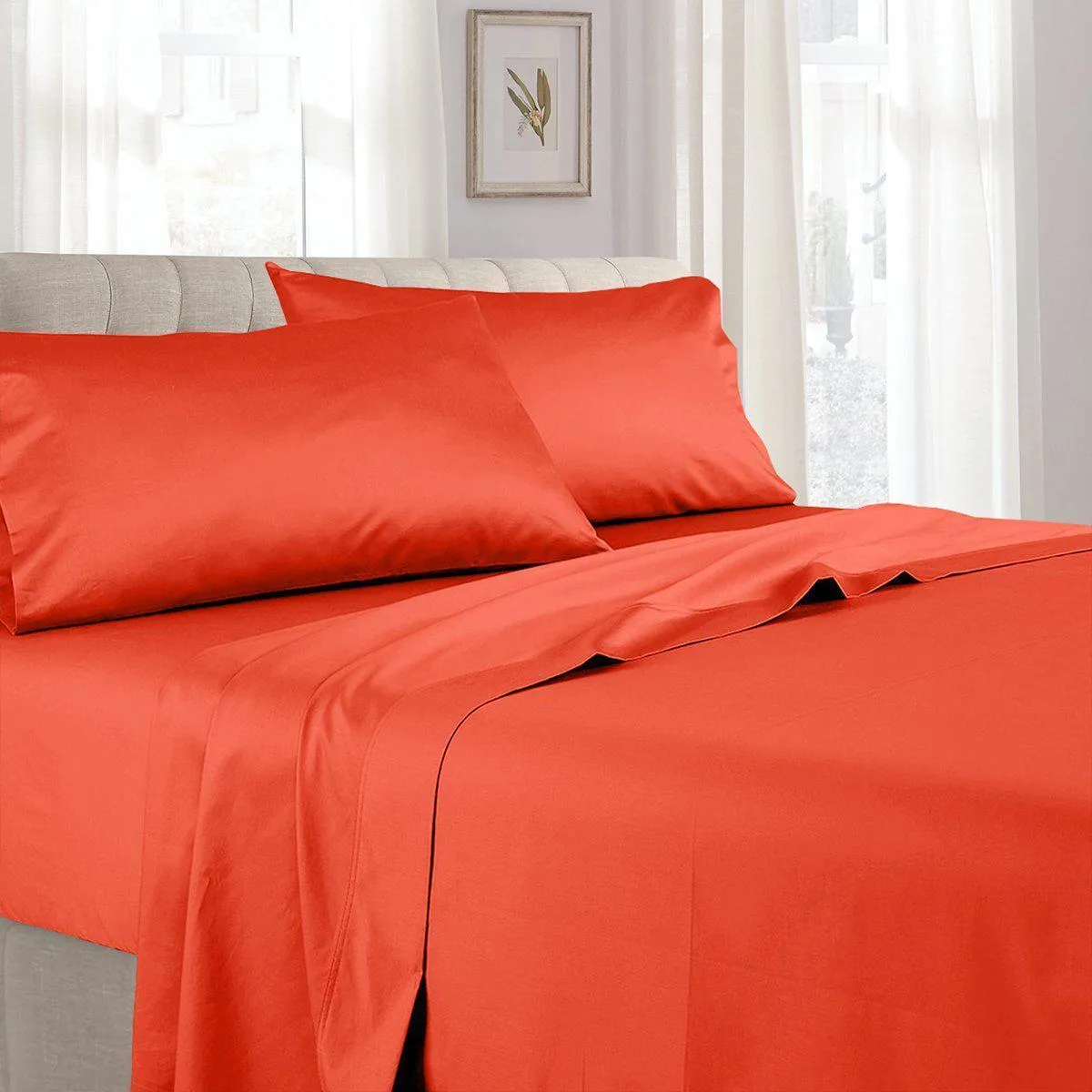 Luxury Pure Cotton 600 Thread Count Sheets Solid Bed Sheets Set