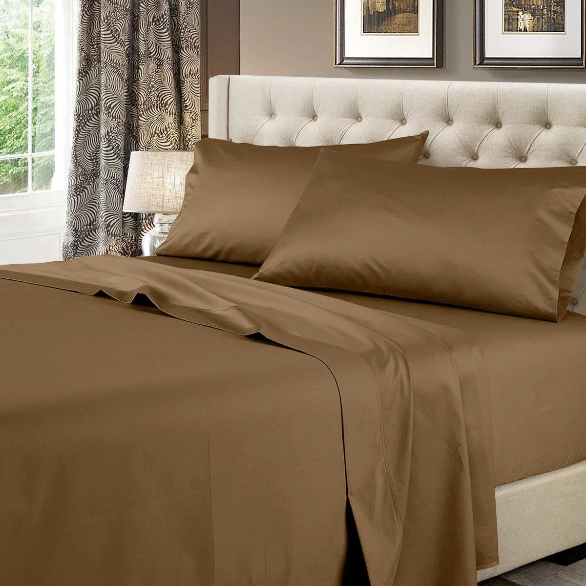 Luxury Pure Cotton 600 Thread Count Sheets Solid Bed Sheets Set