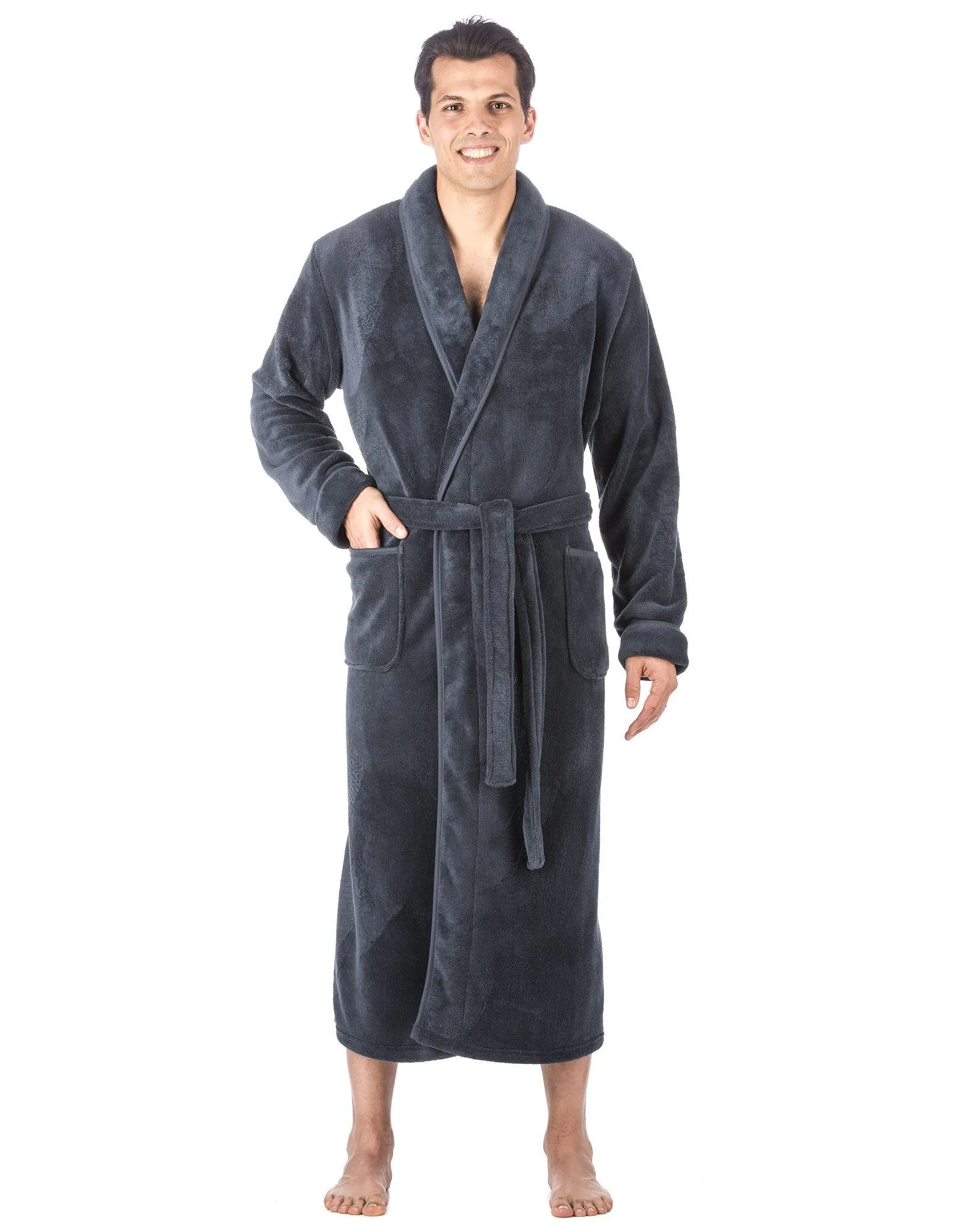 Men's Premium Coral Fleece Full Length Plush Spa/Bath Robe