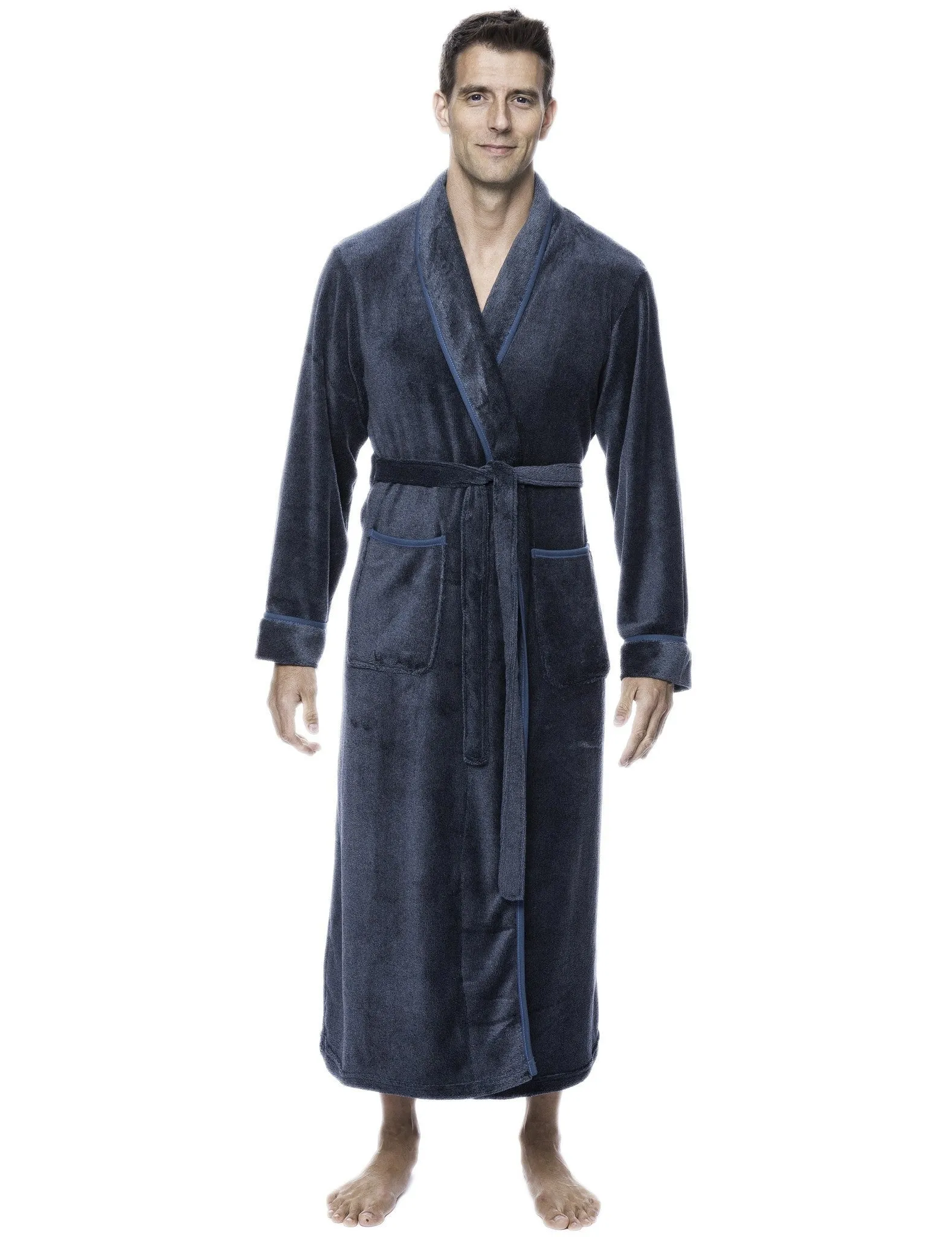 Men's Premium Coral Fleece Full Length Plush Spa/Bath Robe