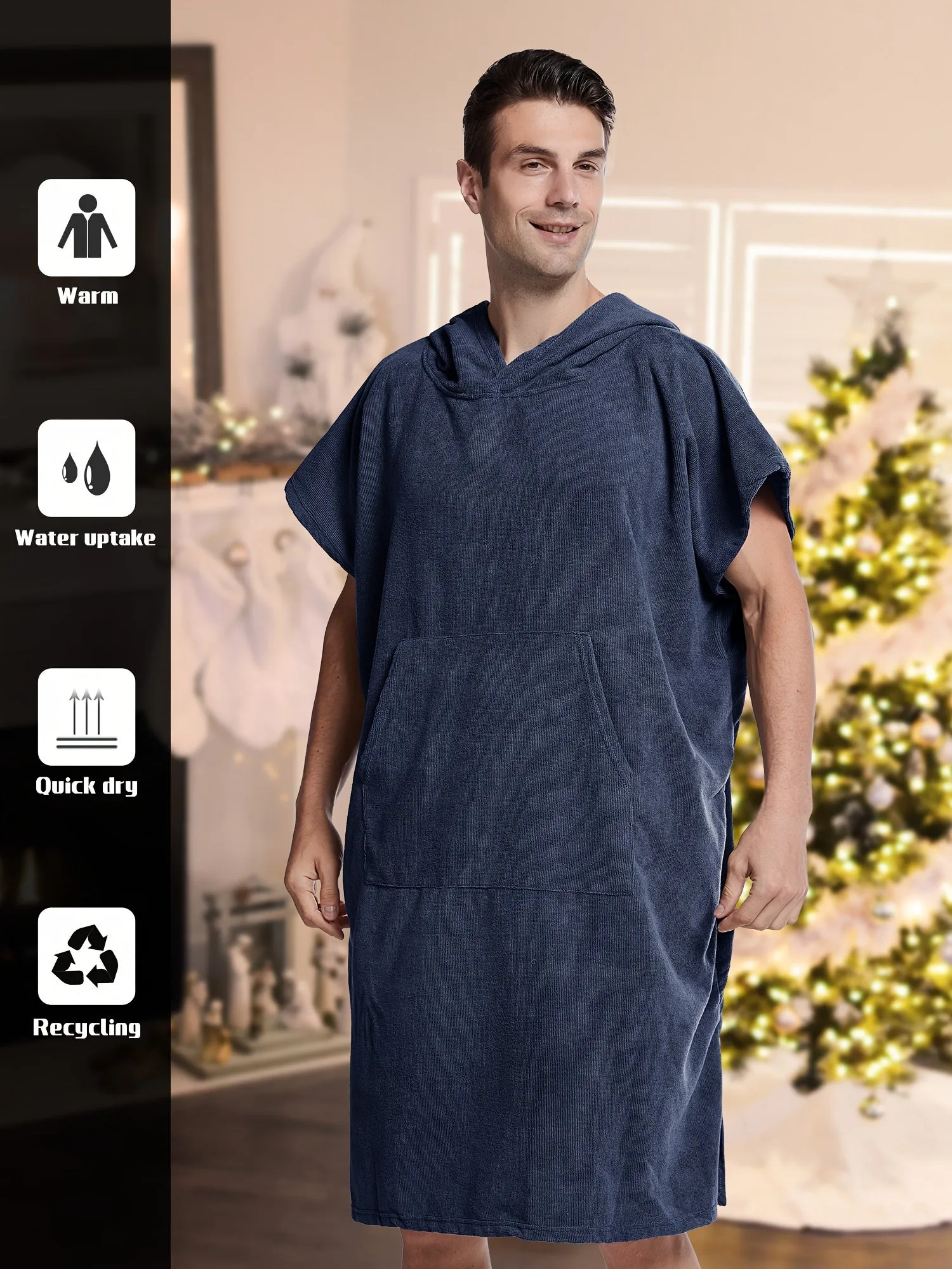 Mens Quick Drying Towel Robe Stylish  Comfortable Nightwear