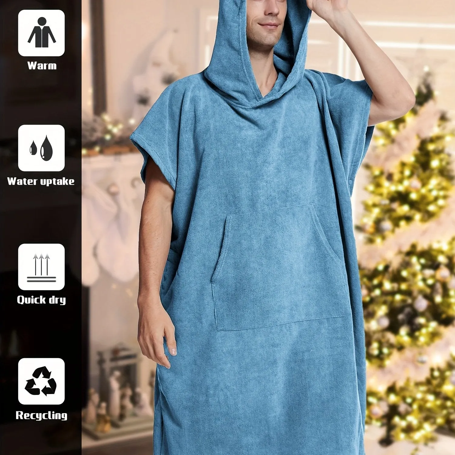 Mens Quick Drying Towel Robe Stylish  Comfortable Nightwear