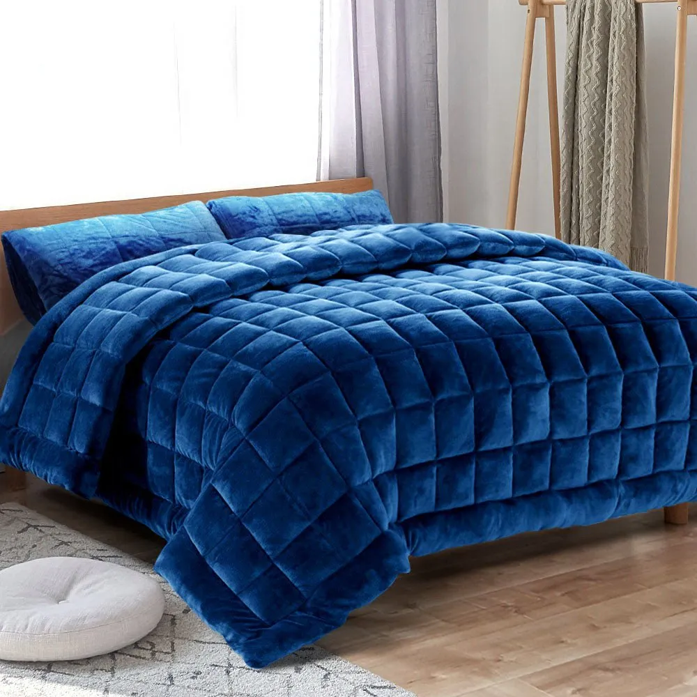 Mink Quilt Comforter King Size Navy