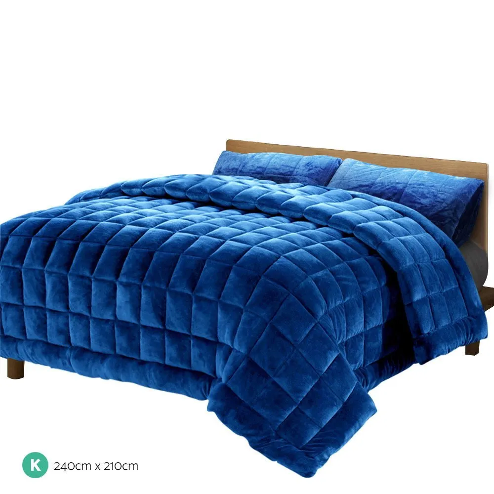 Mink Quilt Comforter King Size Navy