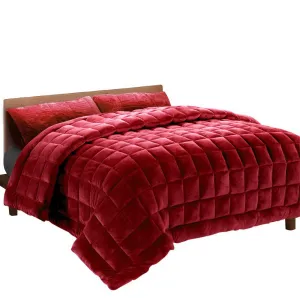 Mink Quilt Super King Burgundy