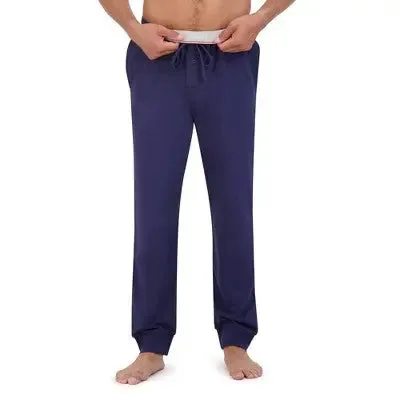 New - Hanes Premium Men's 2pc Super Soft French Terry Sleep Pajama Set - Indigo S