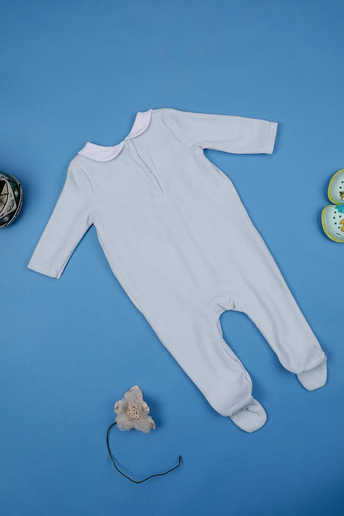 One Friday Infants Girls Blue Peter Pan Cotton Sleepsuit