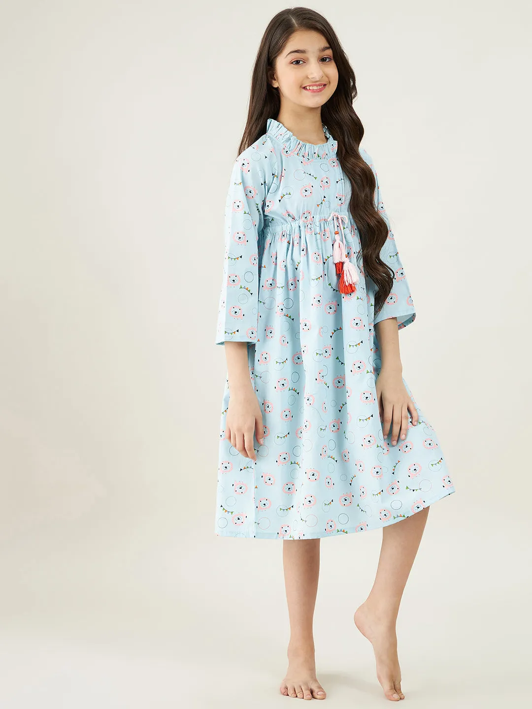 Pastel Blue Carnival Print Nightdress