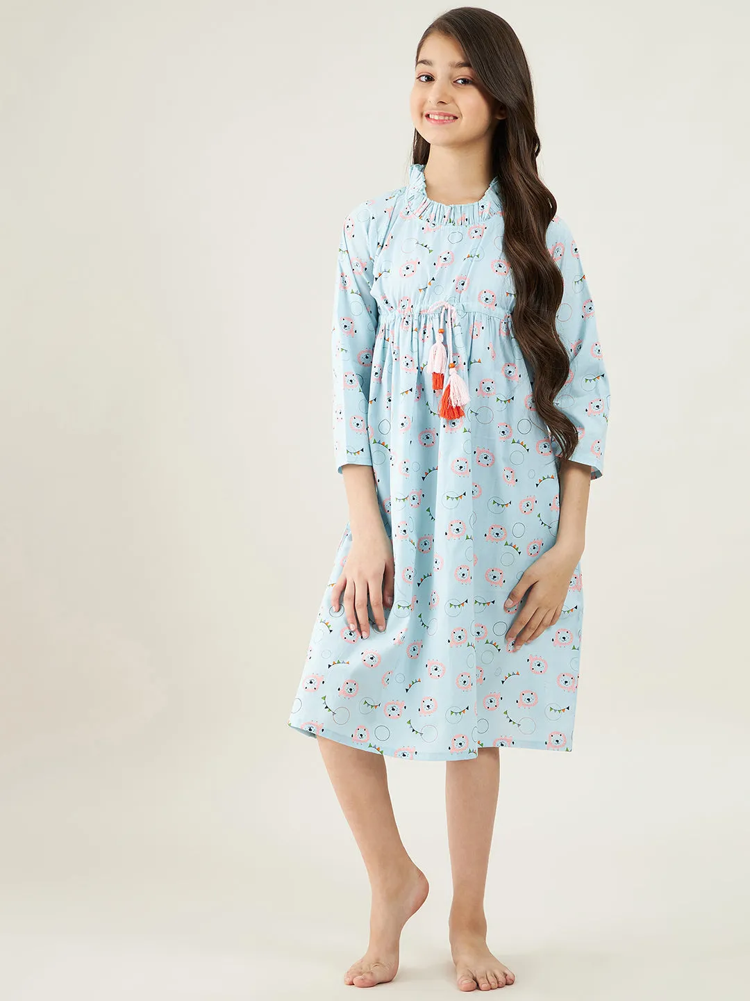 Pastel Blue Carnival Print Nightdress