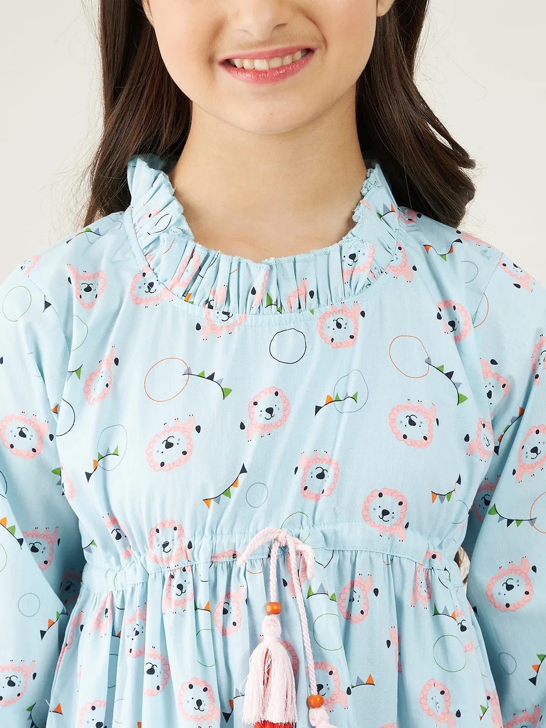 Pastel Blue Carnival Print Nightdress