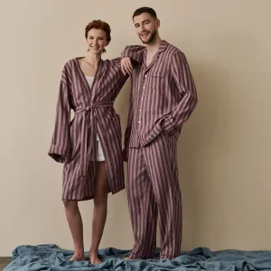 Port & Woodrose Striped Linen Robe