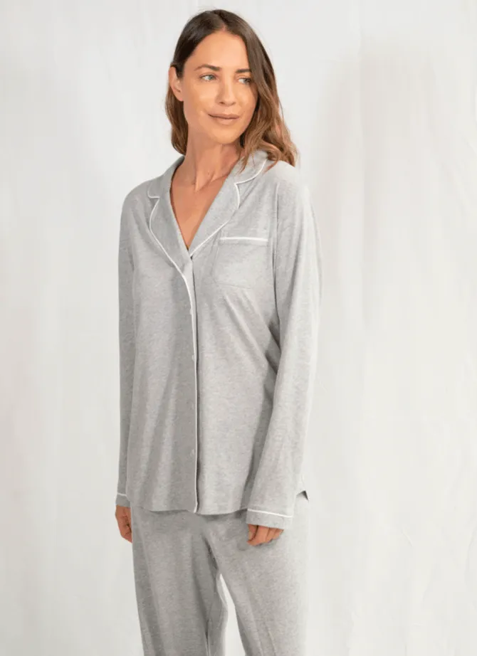 Portsea PJ Set Long Grey