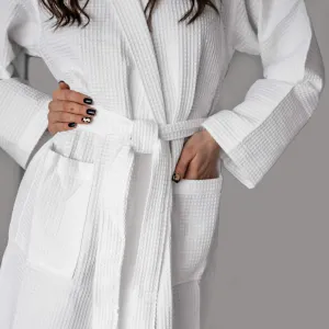 Premium Cotton Waffle Bath Robe with Belt