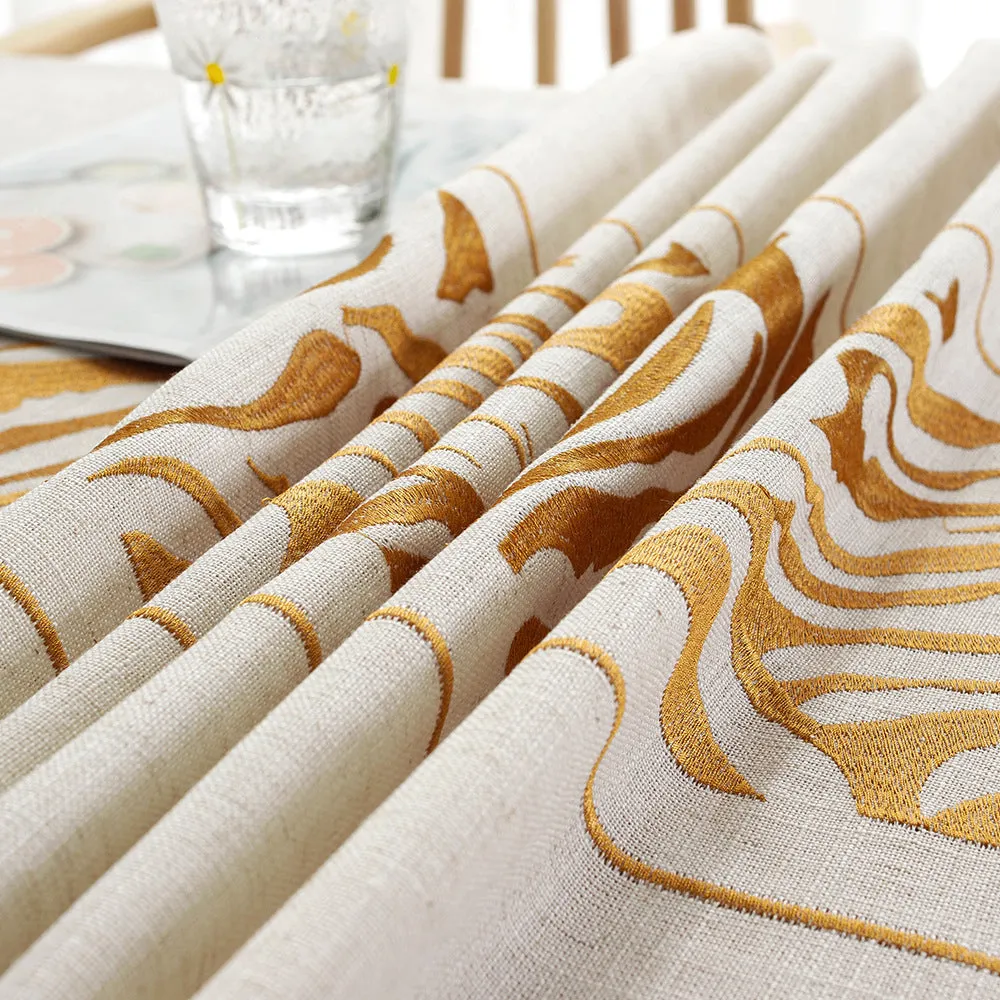 Printed Jacquard Rectangular Tablecloth Imitation Cotton Linen Geometric Table Cloth