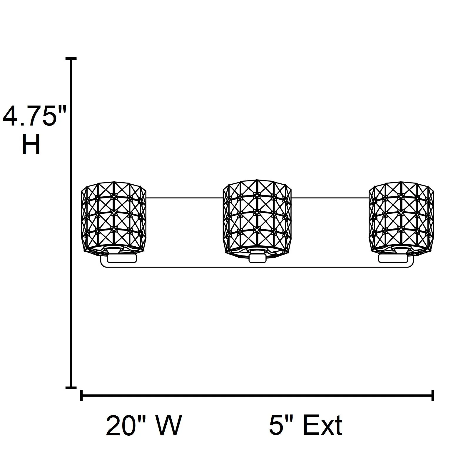 Prizm 3 Light LED Vanity Light, Chrome