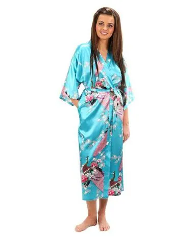 RB015 Satin Robes for Brides Wedding Robe Sleepwear Silk Pijama Casual Bathrobe Animal Rayon Long Nightgown Women Kimono XXXL