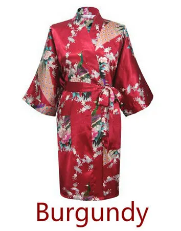 RB015 Satin Robes for Brides Wedding Robe Sleepwear Silk Pijama Casual Bathrobe Animal Rayon Long Nightgown Women Kimono XXXL