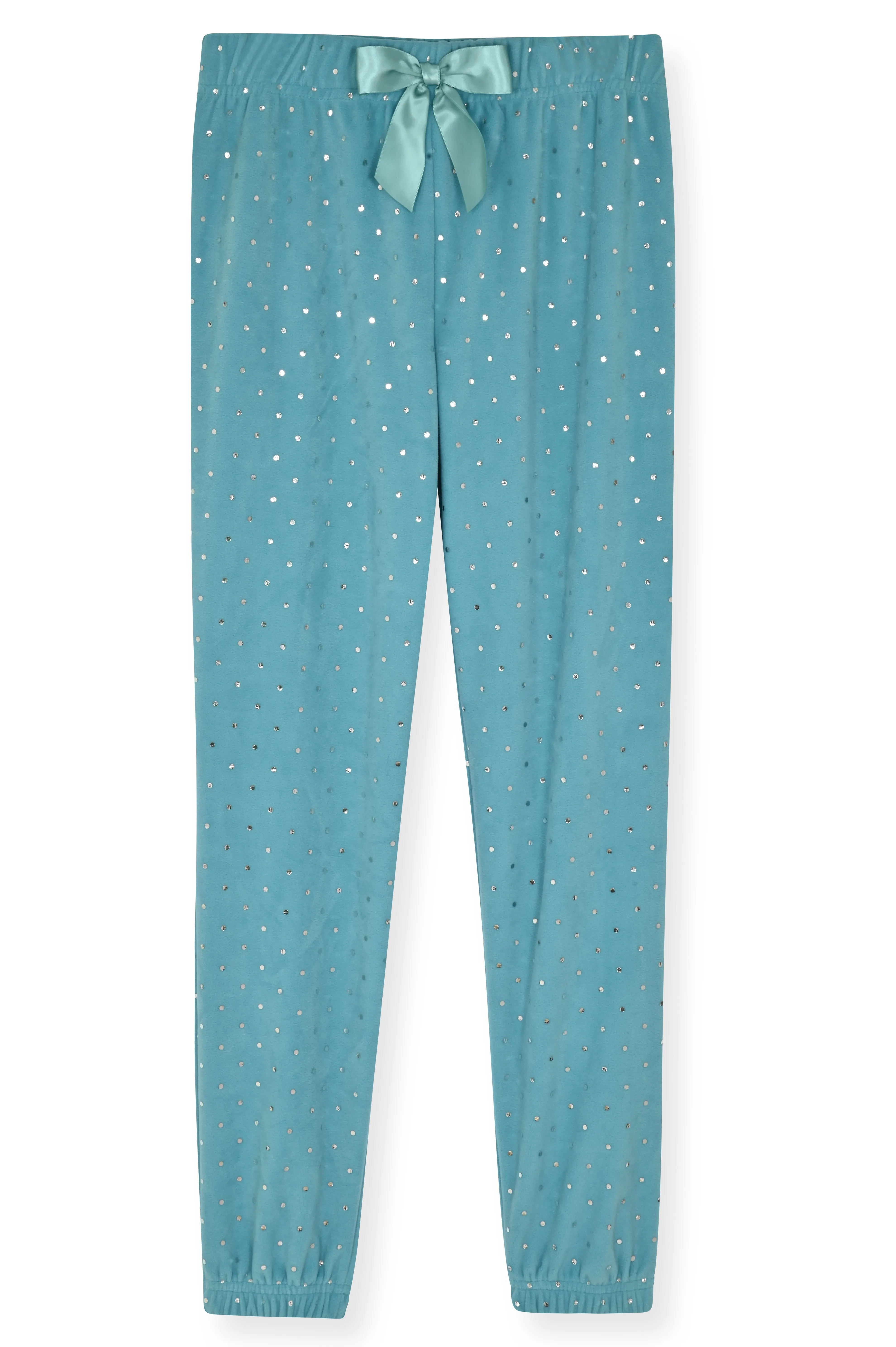 Sleep On It Girls 2-Piece Velour Pajama Pant Sleep Set - Folk Polkadots