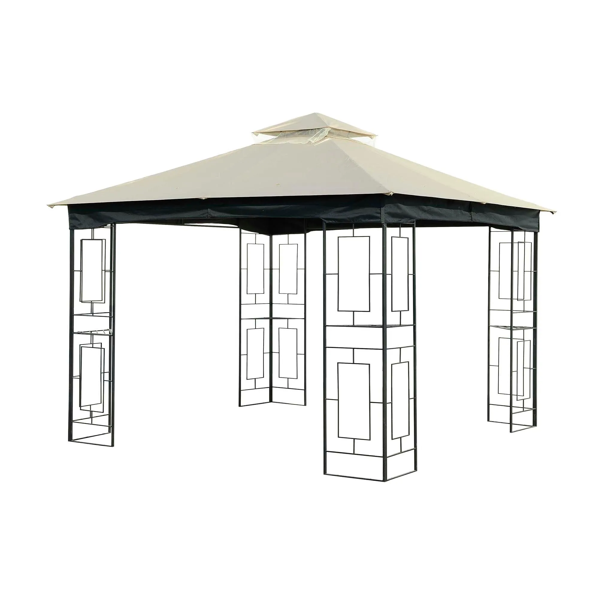 SUNJOY 10x10  2-Tier Steel Soft Top Gazebo with Polyester Roof