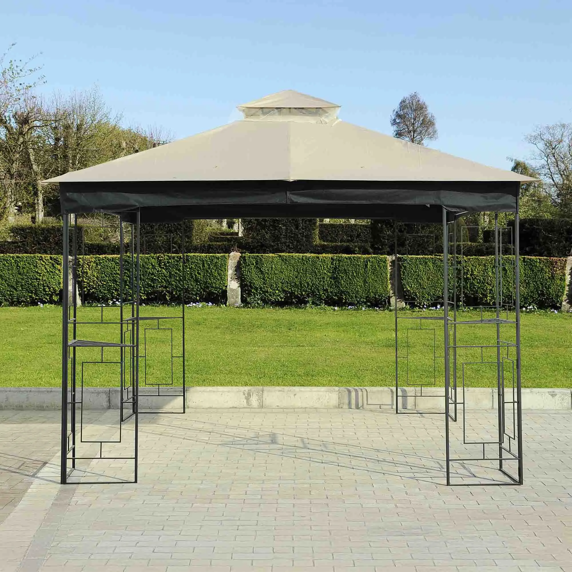 SUNJOY 10x10  2-Tier Steel Soft Top Gazebo with Polyester Roof