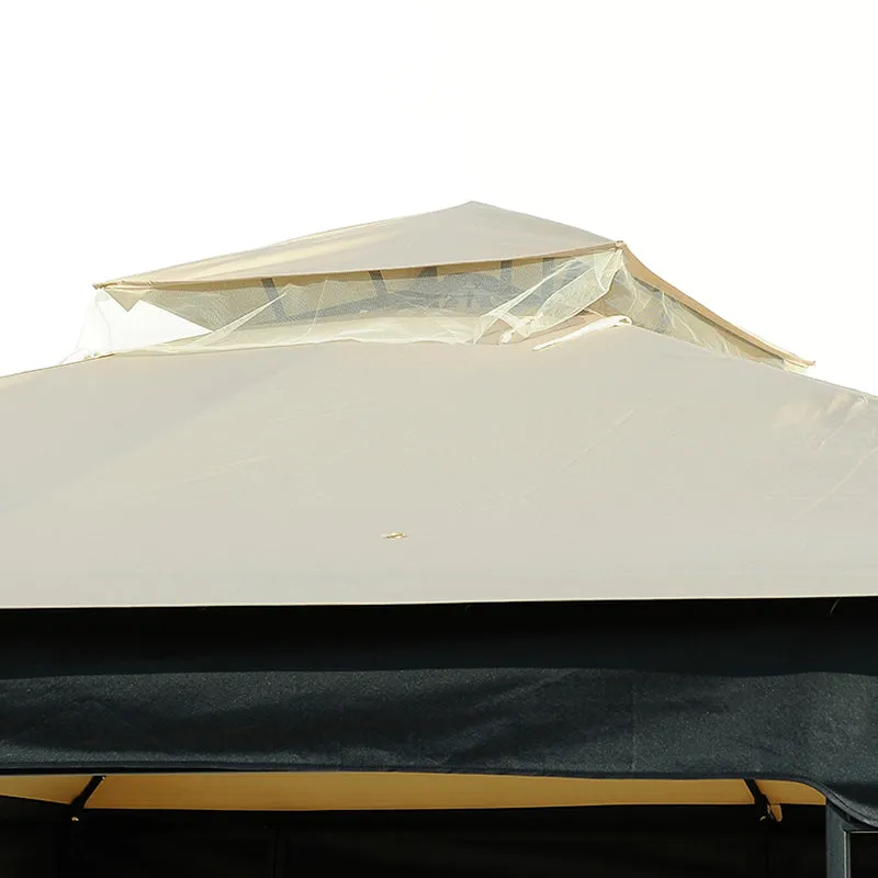 SUNJOY 10x10  2-Tier Steel Soft Top Gazebo with Polyester Roof