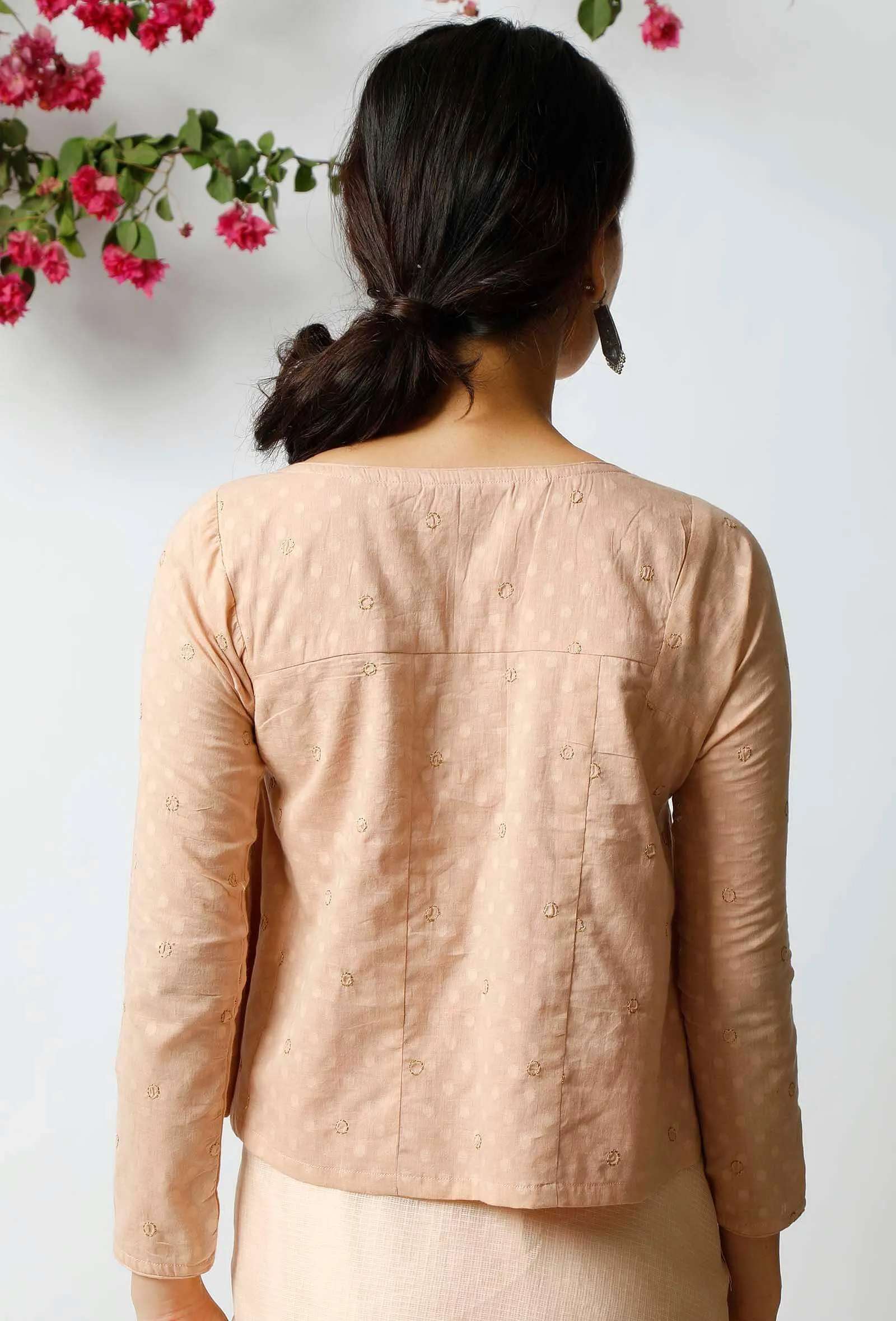 The Serene Peach Cotton Blouse