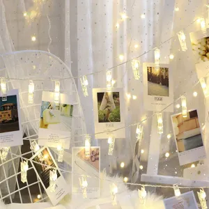 Warm White 20 LED Photo Clip String Light for Diwali and Christmas, Birthday Decoration