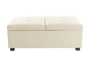 Warm White Deluxe Storage Ottoman