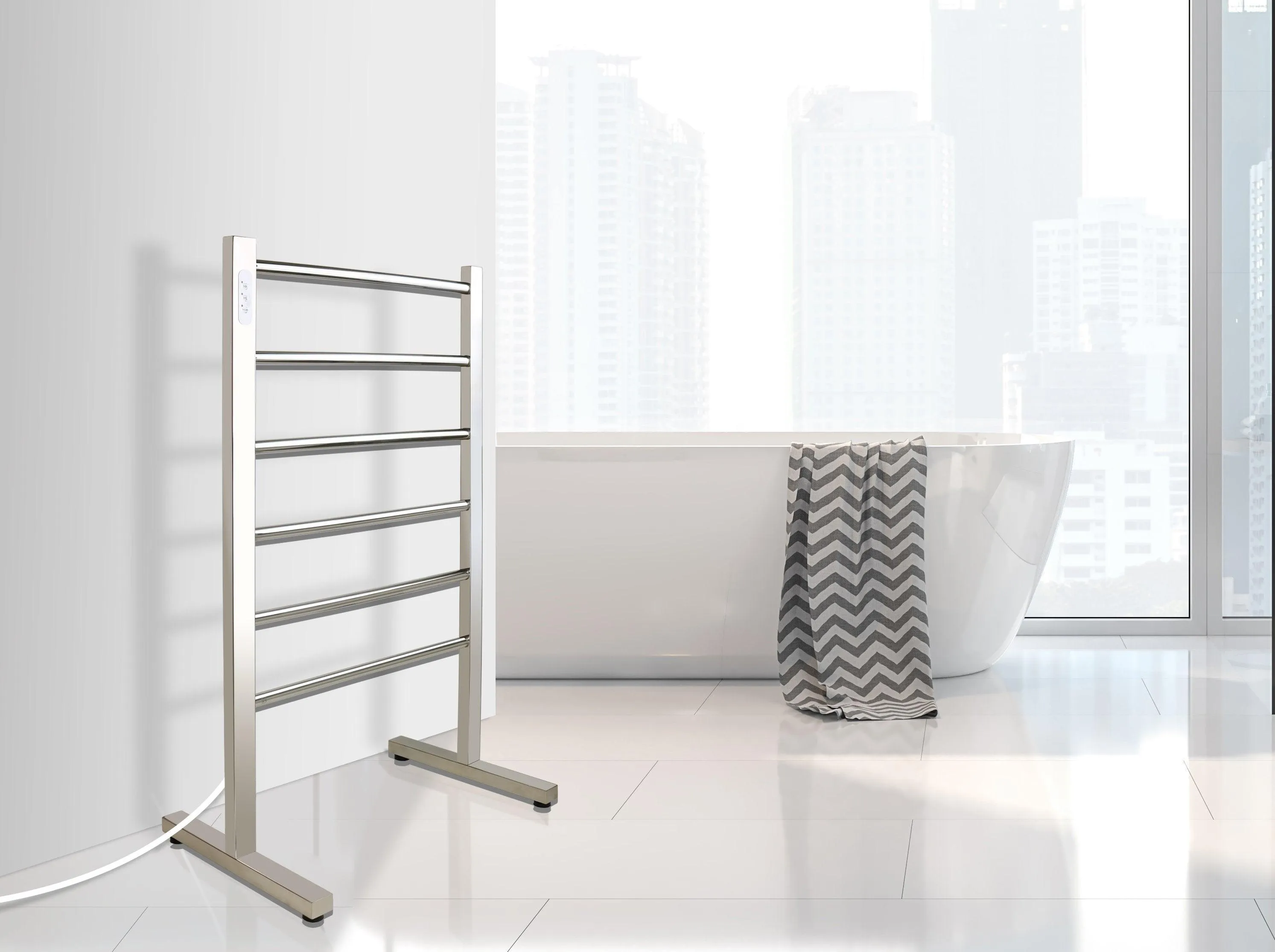 WarmlyYours Ibiza TWS5-IBZ06PP Freestanding Plug-in Towel Warmer- 21.85"w x 34.84"h