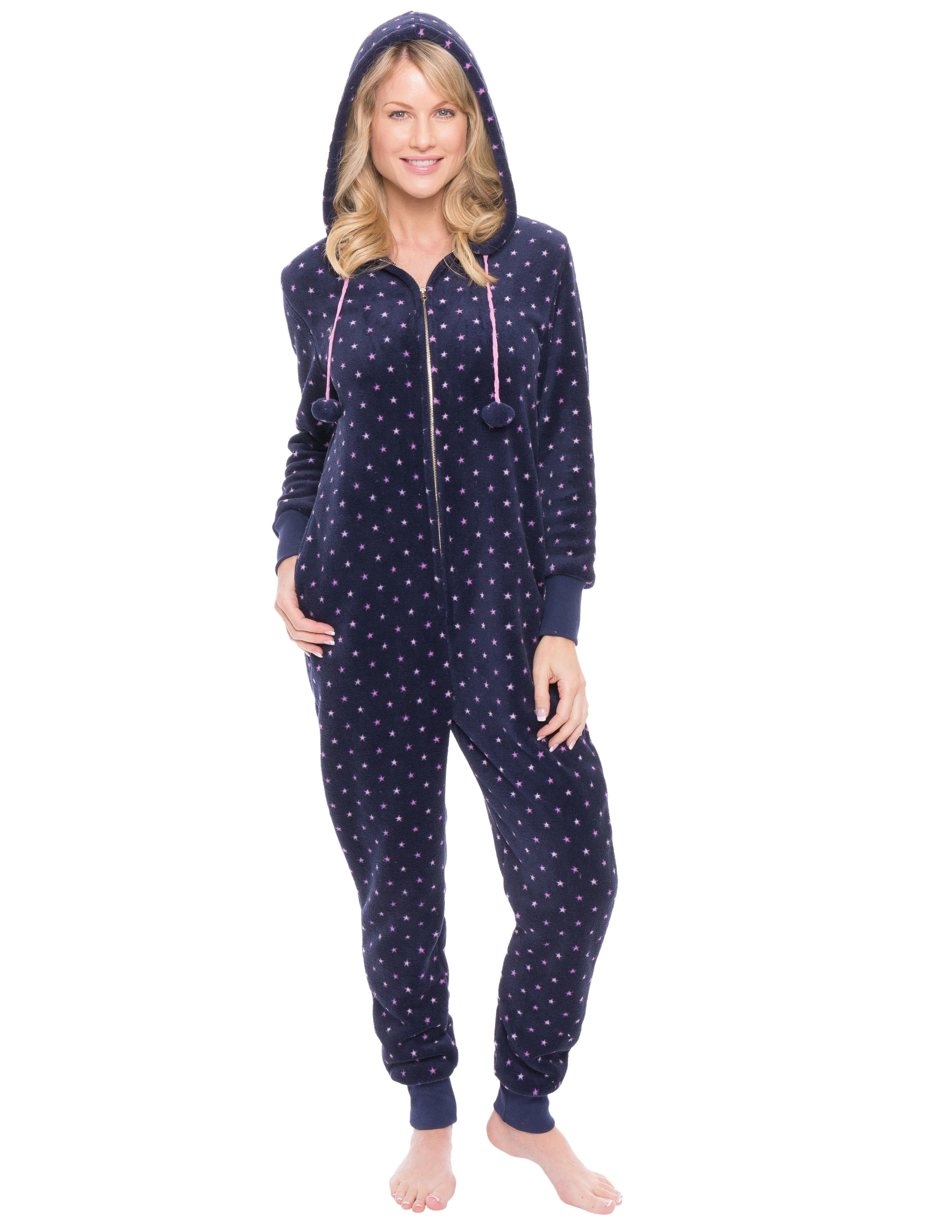 Women's Premium Coral Fleece Plush Hooded Onesie Pajama