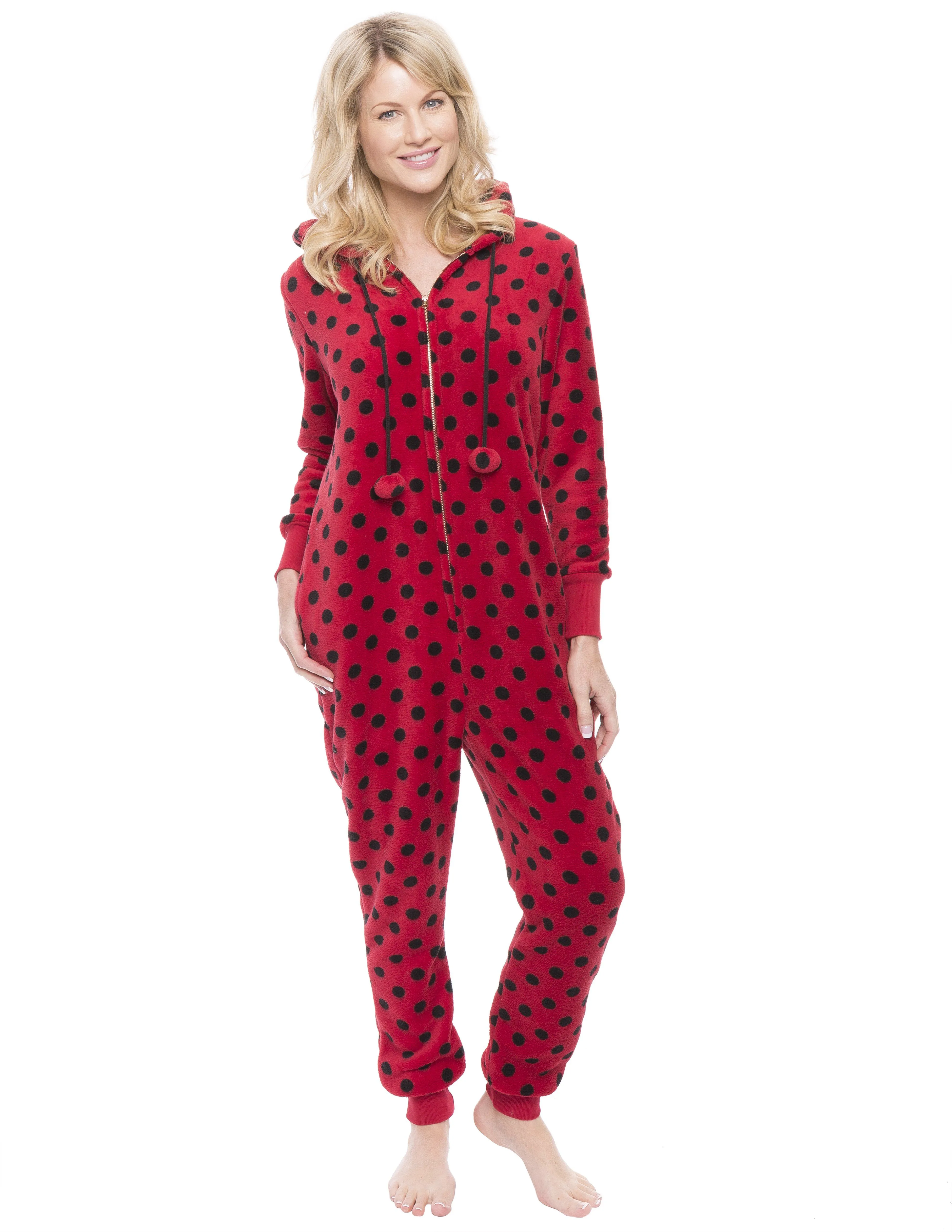 Women's Premium Coral Fleece Plush Hooded Onesie Pajama