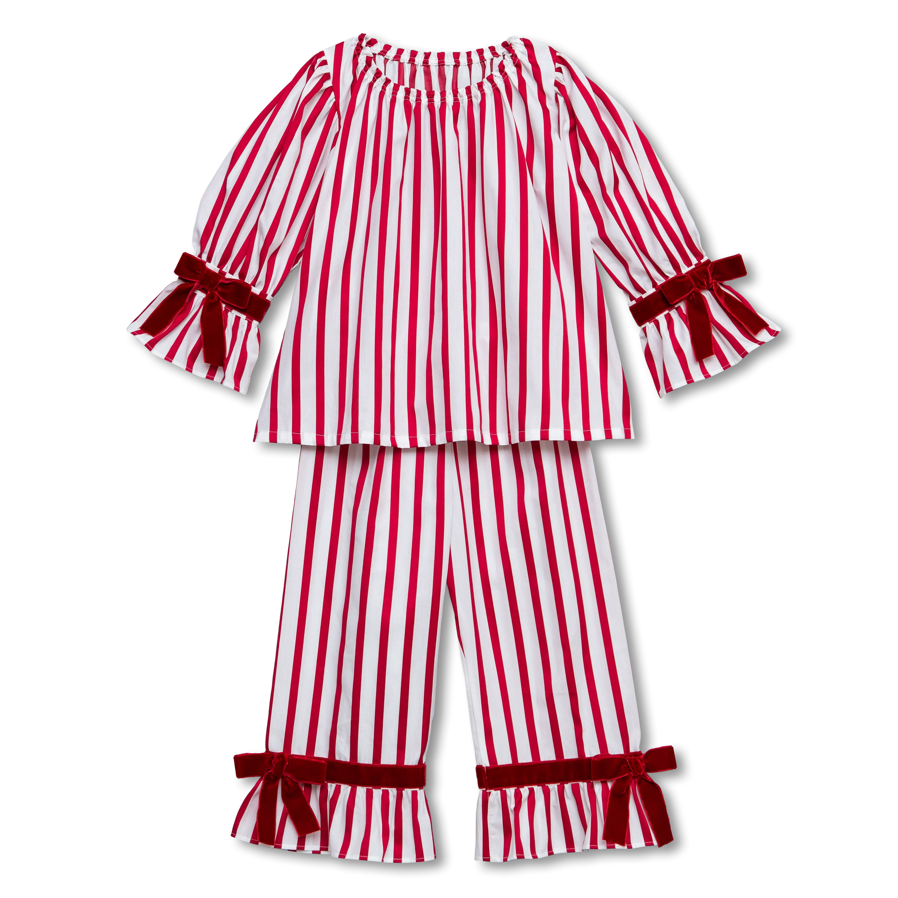 XENIA - GIRLS PYJAMA SET IN RED STRIPES